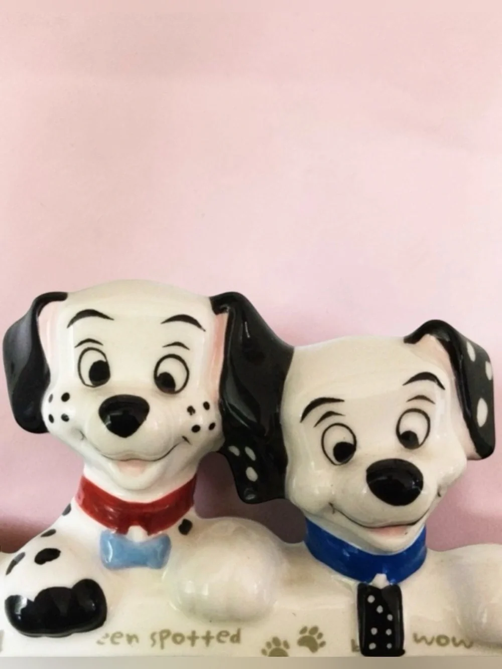 Vintage Disney 102 Dalmatians Bone-Shaped Picture Frame -Domino & Little Dipper